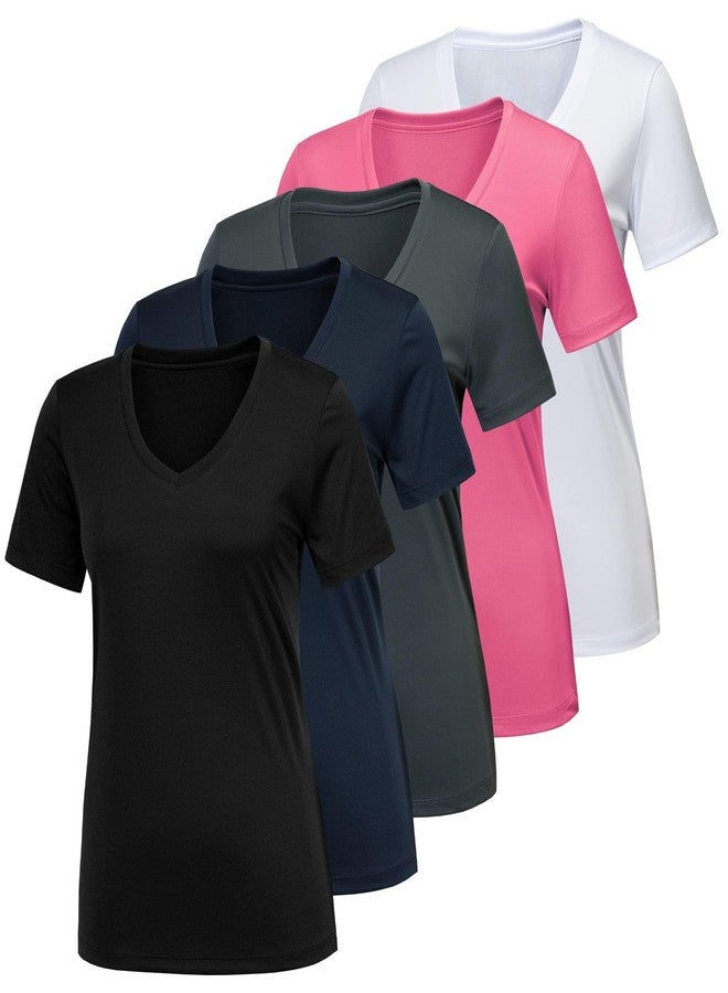 CE' CERDR 5/7 Pack Workout Shirts for Women, Moisture Wicking Quick Dry Active Athletic Women's Gym Performance T Shirts - Image 1